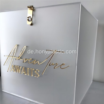 Quadratische goldene rosa Acrylwünsche Well Box
